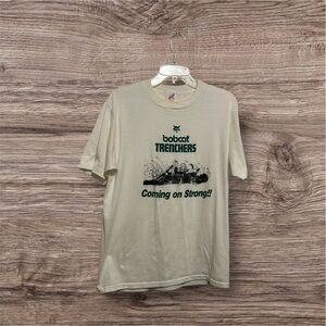 Vintage white bobcat trencher’s T-shirt with JERZEES USA tag extra large size 46